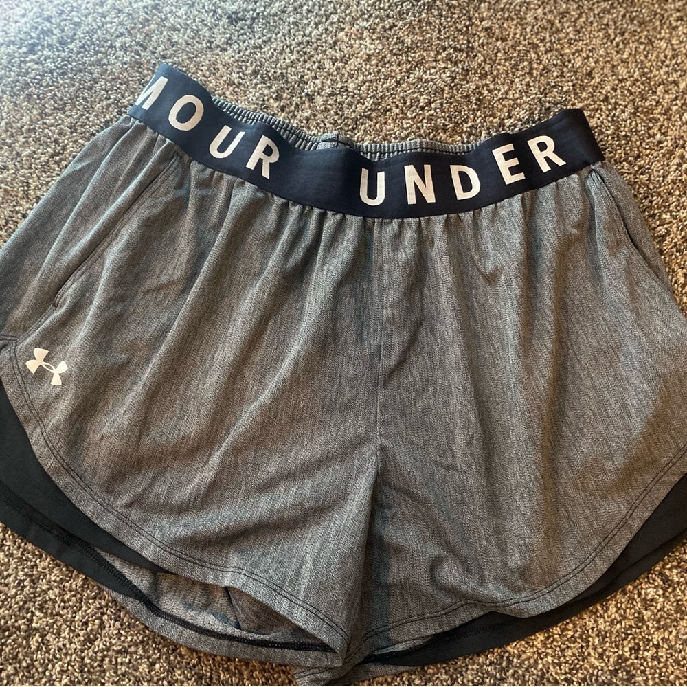 Under Armour Women's Gray and Black Athletic Shorts